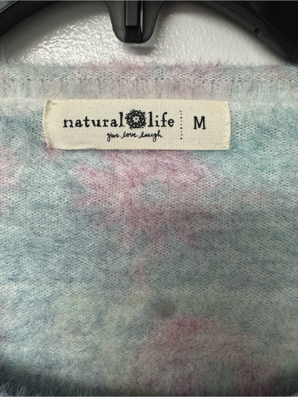 Natural Life Fuzzy Floral Eyelash Knit Sweater M Cottagecore Boho whimsigoth B2 - Picture 9 of 9